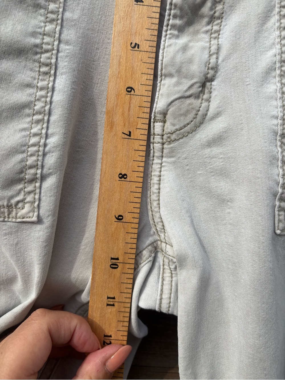 American Eagle Beige Wide-Leg Cargo Pants Ladies sz 6 Y2K Lyocell streetwear 90s - Picture 11 of 15